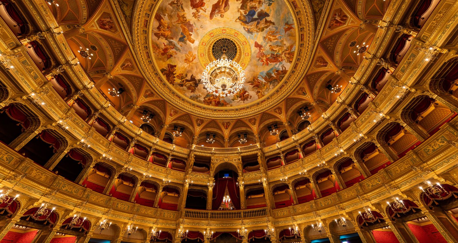 Join European Opera Tours in 2025 to experience the grand Hungarian Opera House, with its ornate details, red velvet seats, and stunning performances.